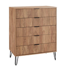 Manhattan Comfort - Dumbo commode moderne et commode haute à 5 tiroirs - brun doré - ensemble de 2-Garantie limitée du fabricant de 30 jours