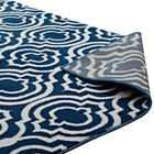 Modway - Frame Treillis marocain de transition Tapis de 5 pi l x 8 pi L - Bleu morcoccan et ivoire-Haute densité / Tissé à la machine
