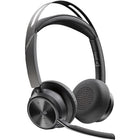 HP - Casque Poly Voyager Focus 2 certifié Microsoft Teams USB-C-C avec adaptateur USB-C/A et support de charge-Restez concentré pendant vos appels ou écoutez de la musique ou des contenus multimédias grâce au son stéréo.
