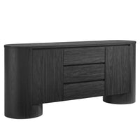 Modway - Duval 71" arrondi Armoire de rangement de buffet - Noir-Armoire de rangement polyvalente