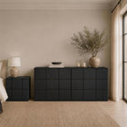 Manhattan Comfort - Clive 72" Commode double à 6 tiroirs style mid-century modern - Noir et Or-9