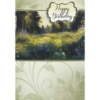 Mill Brook Studio - Cartes de souhaits Fête avec enveloppes – 5-3/8 po x 7-3/4 po – Champ de fleurs – paquet de 18-Cartes de souhaits qualité boutique