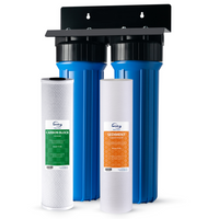 iSpring - WGB22B système de filtration d'eau à 2 étapes pour toute la maison - 4,5 po x 20 po - réduction du chlore-De l'eau sans chlore pour toute votre maison: profitez d'une eau plus fraîche et de meilleur goût grâce au système de filtration d'eau pour toute la maison WGB22B. Testé de manière indépendante pour réduire jusqu'à 99 % du chlore tout en filtrant les sédiments, la rouille, les odeurs, les mauvais goûts, les herbicides et d'autres contaminants, il aide à protéger votre famille, votre plomberie 