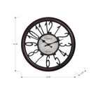 Monarch Specialties - Horloge - 16 po Rond - Horloge Murale - Brun Antique - Transitionnel-La surface en verre durable et le cadre en plastique font de cette horloge décorative en forme de squelette un ajout élégant dans n'importe quel espace