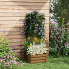 Outsunny - jardinière surélevée avec treillis à 3 niveaux, cage à tomates et fond ouvert-Plate-bande surélevée pour empêcher les mauvaises herbes et éviter l'inondation
