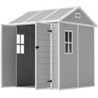 Outsunny - Abri de rangement extérieur 6 pi x 6 pi-La fenêtre transparente permet à la lumière naturelle d'entrer  
