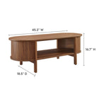 Modway - Cadence Table basse - Noyer-Construction en bois d’hévéa, panneaux de particules, MDF