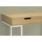 Monarch Specialties - 7569 Bureau 48 po L - Naturel/Metal Blanc-Fini sur tous les côtés pour un placement flexible n'importe où dans un bureau à domicile