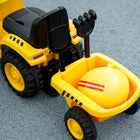 Qaba - Tracteur pour enfants sous licence Caterpillar avec pelle, remorque - jaune-Comprend un klaxon, de la musique et de la lumière pour un jeu interactif 