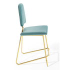 Modway - Ponder Performance Velvet Tabouret de comptoir - Bleu de mer-Vintage Glamour Style