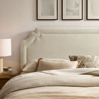 Modway - Magnolia Tissu rembourré Tête de lit King Size - Écru-Silhouette festonnée