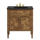 Modway - Elysian 30" Vanette de salle de bain - Noir brun-Assemblée requise
