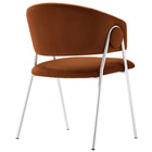 Modway - Nella Rembourré Performance Velvet Chaise à manger Ensemble de 2 - Rouille Argent-8