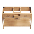 Modway - Zaire 48" compatible double évier Armoire de toilette de salle de bain (lavabo non inclus) - Naturel-Placage de grains de bois
