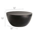 Modway - Mella 32 pouces Métal martelé Table basse - Noir-Base à textures martelées