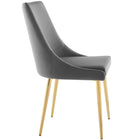 Modway - Viscount Accent moderne Performance Velvet Chaise à manger - Gris-Pieds en acier inoxydable doré