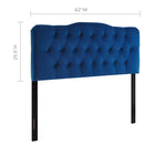 Modway - Annabel Touffe de diamant Performance Velvet Tête de lit Queen, Marine-Sellerie en velours en polyester