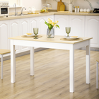 HOMCOM - Table à manger scandinave avec plateau effet bois et pieds épais pour 4-6 personnes - chêne-Le grand plateau de la table à manger offre suffisamment d'espace pour quatre à six personnes 
