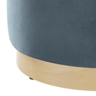 Modway - Tilden Velours rond de performance de 16" Rembourré Ottoman - Cadet Blue Natural-Capacité de poids : 506 lbs.