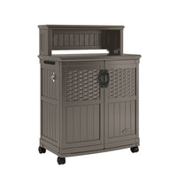Suncast - Station de rangement et préparation pour patio - couleur Stoney-Les panneaux multi parois sont conçus pour la résistance et la durabilité.