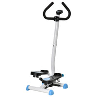 Soozier - Stepper appareil d’exercice avec guidon, blanc et bleu-Tonifie les muscles des fessiers et des jambes grâce à un design à faible impact 