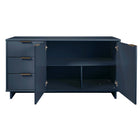 Manhattan Comfort - Buffet moderne Granville 140 cm - Bleu Minuit-Doté d'une épaisseur de panneau de 25 mm fabriqué en bois massif de haute qualité et d'une façade de tiroir nervurée en bois massif