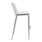 Zuo - Ace Tabouret de bar - Blanc/Argent - Ensemble de 2-Garantie limitée de 3 ans