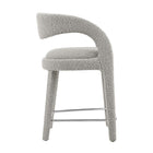 Modway - Pinnacle Boucle Tapis Tabouret de comptoir - Taupe Silver - Ensemble de 2-Capacité de poids : 330 lb