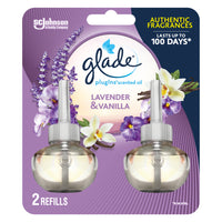 Glade - Recharge d'huile parfumée pour branchée, lavande - vanille - paquet de 2-Lavande et Vanille