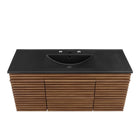 Modway - Render Fixation murale de 48" Vanette de salle de bain - Noir noyer-Matchs non inclus