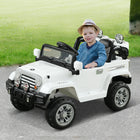 Aosom - camion jouet électrique pour enfants 12v avec télécommande - blanc-Commutateur de vitesse haute/basse, marche avant et arrière avec démarrage par bouton pour une utilisation réaliste 