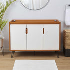 Modway - Energize 48" Armoire de lavabo de salle de bain compatible double ou simple (non inclus) - Blanc cerise-Pieds métalliques en épingle à cheveux