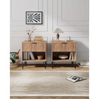 Manhattan Comfort - DUMBO 20,07" Table de nuit moderne 1 tiroir - Brun doré - Lot de 2-Comprend 1 tiroir à extension totale avec tiroir supérieur au design à rainures verticales
