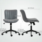 HOMCOM - Chaise d’ordinateur pivotante à 360-degrés sans accoudoirs - gris foncé-Hauteur réglable de 17,7 po-21,7 po (45-55 cm) avec vérin à gaz de classe 3 fiable