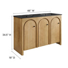 Modway - Appia Double évier 48" Vanette de salle de bain - Noir de chêne-Découpe de plomberie