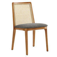 Modway - Monarch Bois et rotin Fauteuil d’appoint de salle à manger - Gris naturel miel-Cadre en bois de hêtre