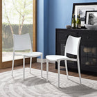 Modway - Hipster Fauteuil d’appoint de salle à manger Ensemble de 2 - Blanc-Plastique polypropylène robuste