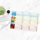 Day-Timer - Planificateur mural flexible effaçable horizontal saisonnier 2027 - 23 7/8 po H x 36 po l - multicolore - bilingue-Surface plastifiee effaçable à sec fonctionnelle et polyvalente