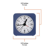 Marathon Watch - Mini réveil analogique sans tic-tac avec rétroéclairage automatique et fonction Snooze - Bleu-SILENBalayage silencieux et lisse: cette horloge a été conçue avec un mouvement à quartz silencieux à balayage continu. Il n'émet pas de tic-tacT. Smooth Sweep: This clock was engineered with a silent, continuous-sweep second hand quartz movement. It does not emit a ticking sound.