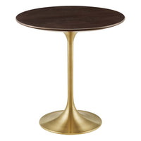 Modway - Lippa Rond de 20 po Bois Table d’appoint - Noyer cerise doré-Table d’appoint moderne