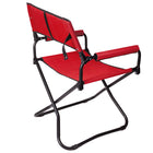 My Home My Living - Chaises de réalisateur d'extérieur - Rouge - Lot de 2-Cadres robustes en acier avec revêtement en poudre noire. Résistant aux intempéries.