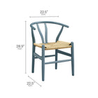 Modway - Amish 29" Chaise à manger - Harbor Blue-Dossier découpé en forme de V