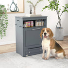 PawHut - Station d’alimentation pour animaux, armoire de rangement, conteneur - gris-Fabriqué en panneau MDF, solide et résistant 