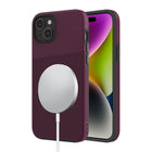 AXS - PROTech Plus PROTech Plus étui compatible magsafe anti-choc avec double couche pour Apple iPhone 15 Plus - Sangria-Résistant aux chutes jusqu’a 10 pieds