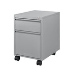 Ceha - Piètement mobile série MKGR, tiroir boîte-classeur - gris métallique-Système central verrouillable avec 2 clés pour un rangement sécurisé