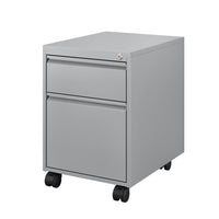 Ceha - Piètement mobile série MKGR, tiroir boîte-classeur - gris métallique-Système central verrouillable avec 2 clés pour un rangement sécurisé