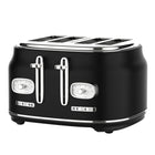 JS Gourmet - Grille-pain rétro 4 fentes extra-larges - Noir-Capacité 4 tranches