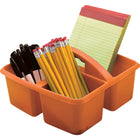 Teacher Created Resources - Orange Plastic Storage Caddy, Pack de 6-Chaque caddie mesure 9 po L x 9-1/4 po L x 5-1/4 po H.