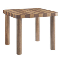 Modway - Oscar Carré de 36 pouces Table à table à table à damier, Noyer et Noyer foncé-Table carrée de 36 pouces