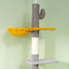 PawHut - Arbre à chat du sol au plafond 90,5 po-108 po hauteur réglable - gris clair-Poteau supérieur, base stable et kit anti-basculement assurent la sécurité 